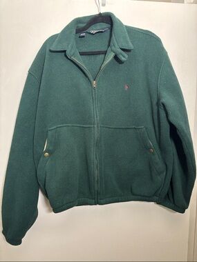 Polo by Ralph Lauren Vintage Green Teddy Fleece Zip-Up Jacket